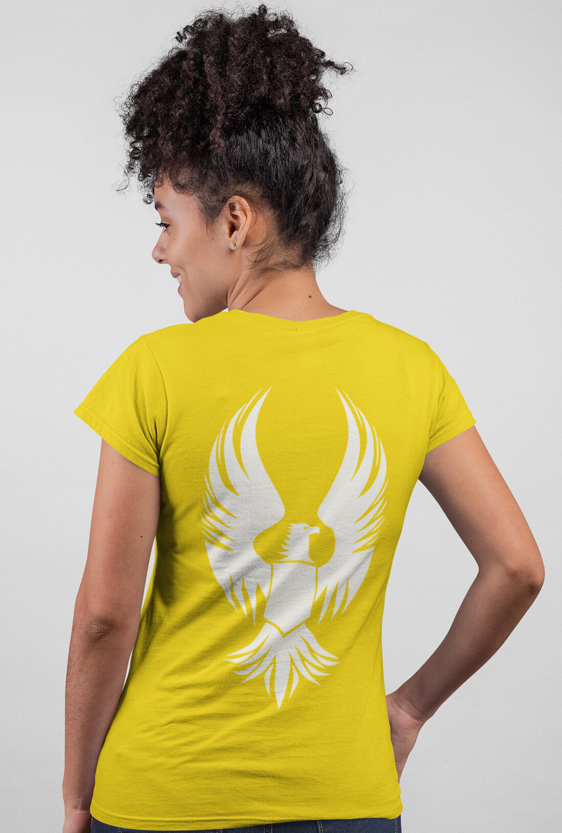 Flying Eagle Women's Back Printed Cotton T-Shirt