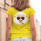Sheep In Glasses Women's Back Printed Cotton T-Shirt