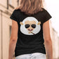 Sheep In Glasses Women's Back Printed Cotton T-Shirt