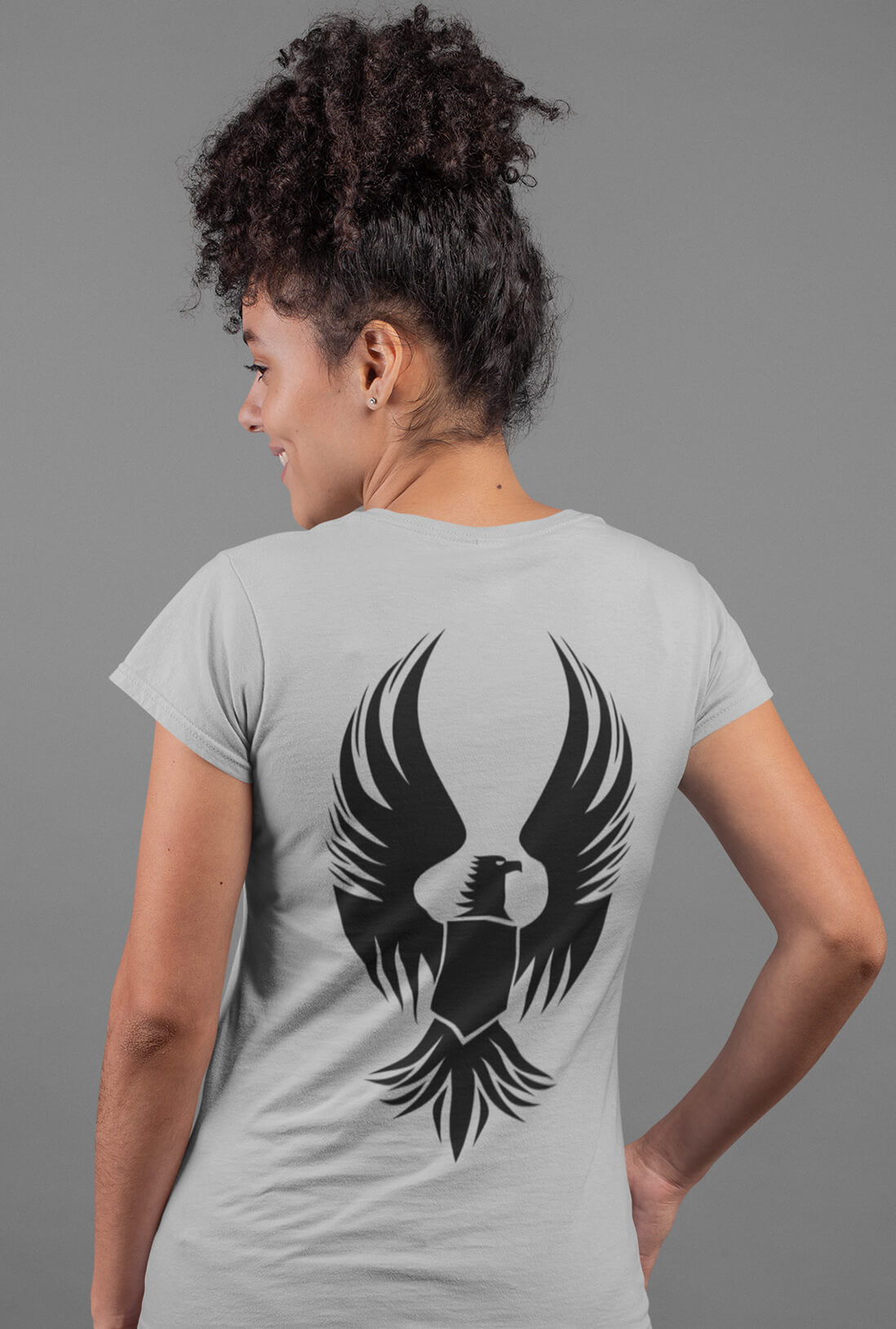 Flying Eagle Women's Back Printed Cotton T-Shirt