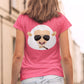 Sheep In Glasses Women's Back Printed Cotton T-Shirt