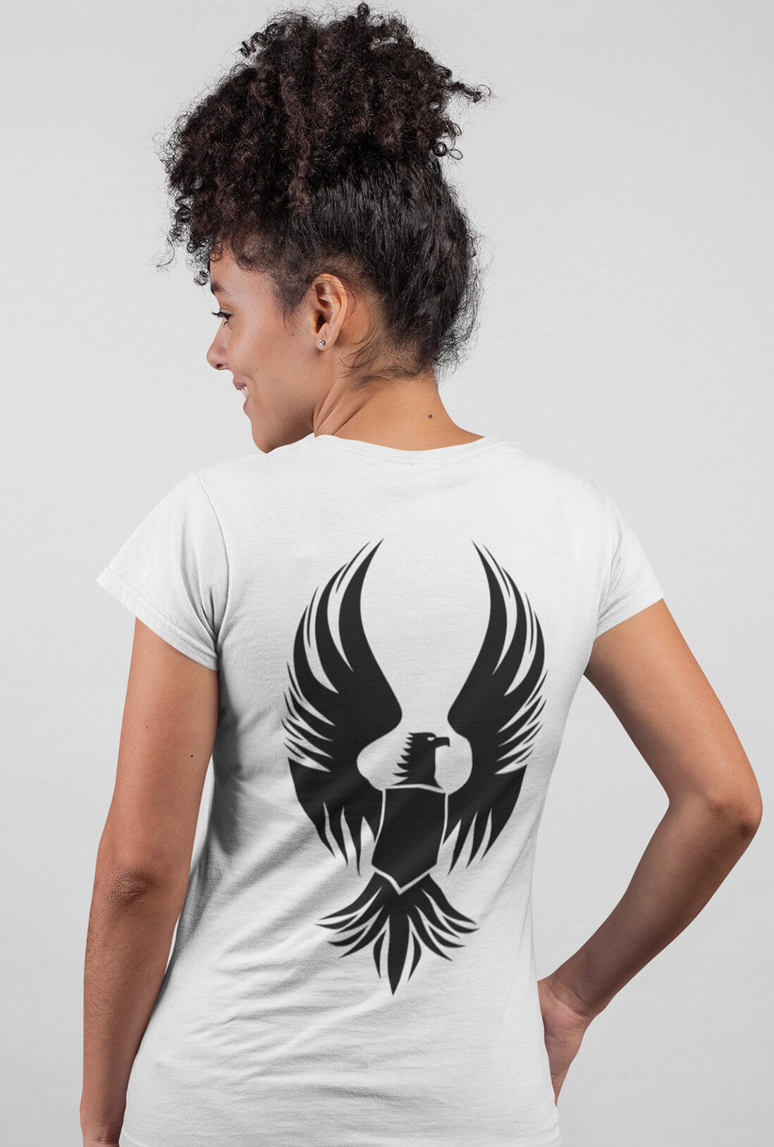 Flying Eagle Women's Back Printed Cotton T-Shirt