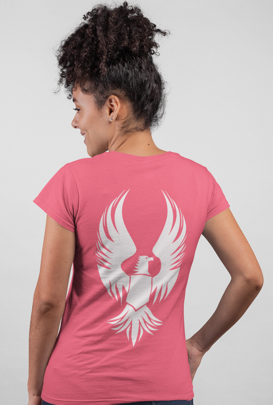 Flying Eagle Women's Back Printed Cotton T-Shirt