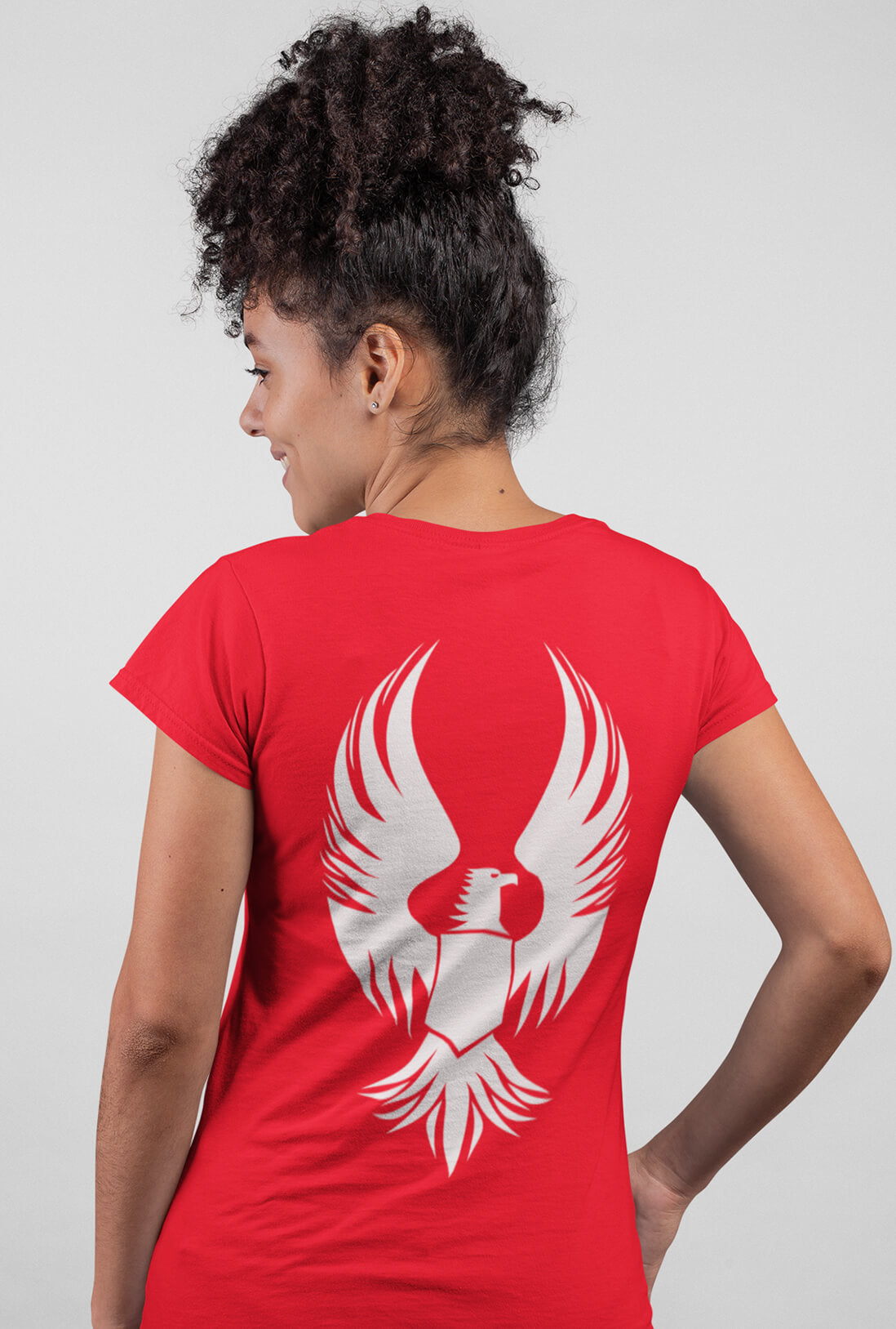 Flying Eagle Women's Back Printed Cotton T-Shirt