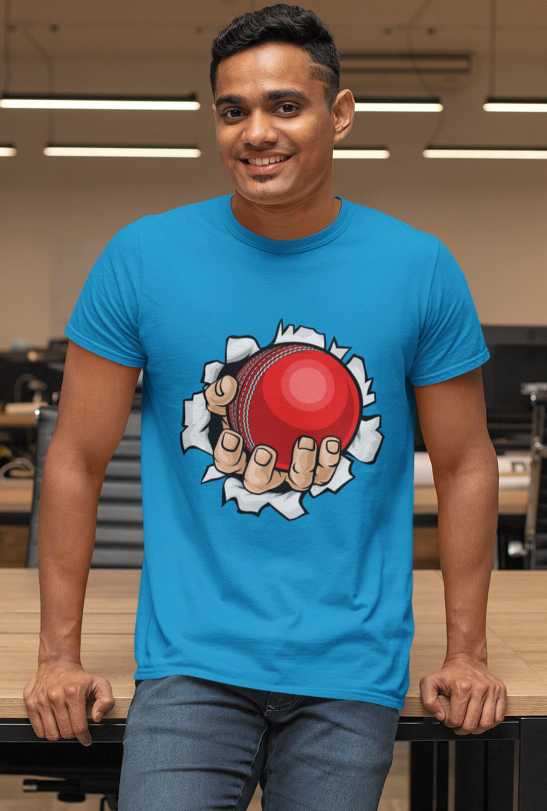 Cricket Ball Men's Cotton T-Shirt