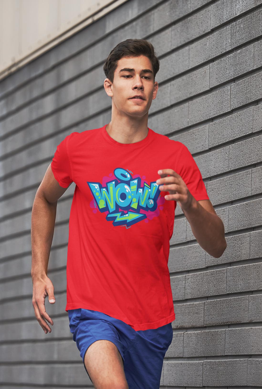 Wow Men's Cotton T-Shirt