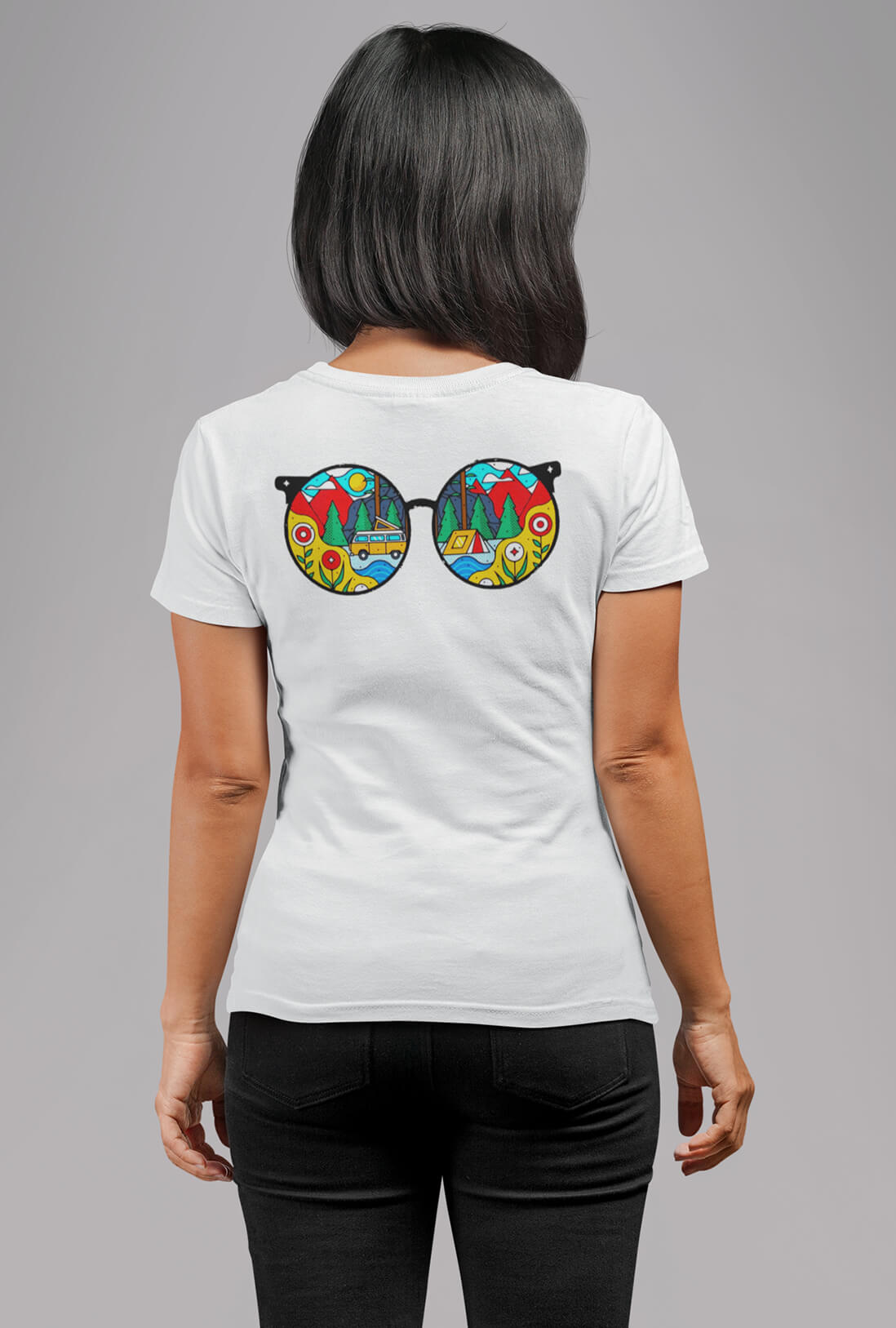 Glasses Women's Back Print T-Shirt