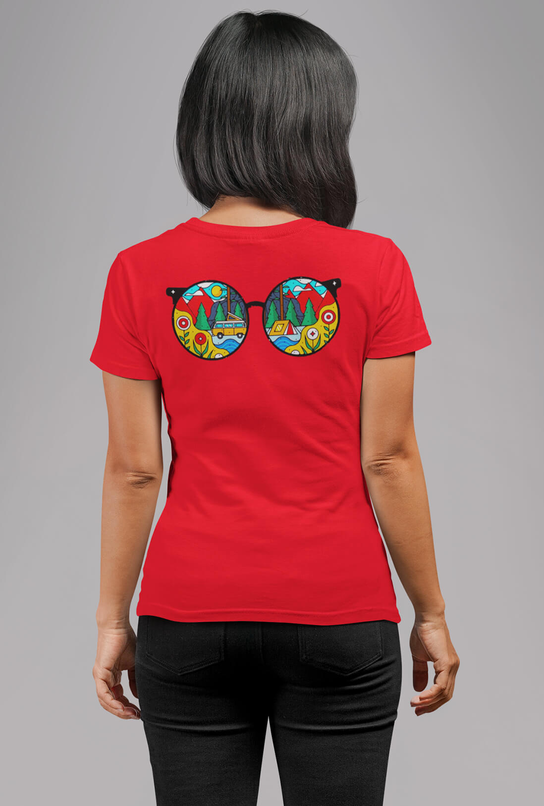 Glasses Women's Back Print T-Shirt