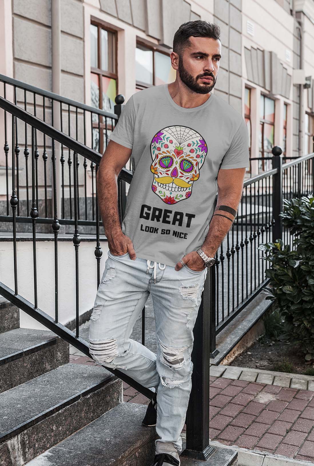 Sugar Skull Men's Cotton T-Shirt