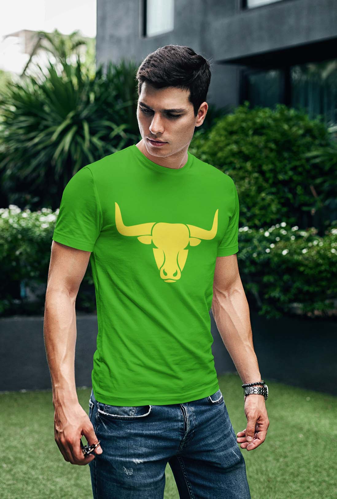 Bull Face Men's Cotton T-Shirt