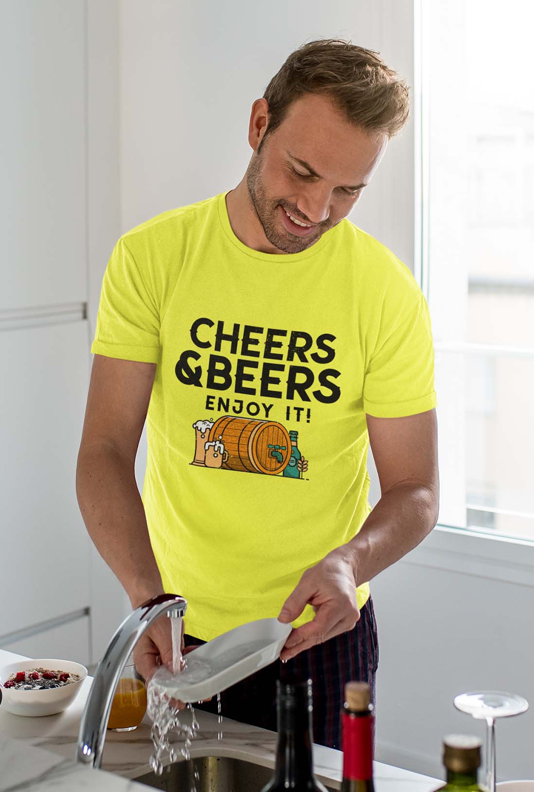 Cheers & Beers Enjoy It Men's Cotton T-Shirt