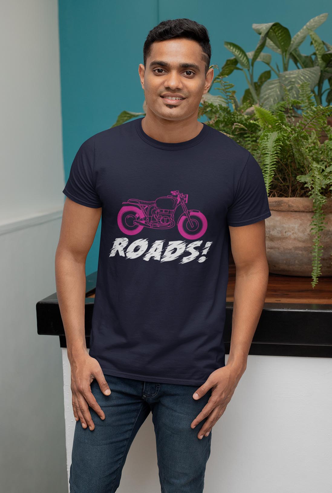 Motorbike Roads Men's Cotton T-Shirt