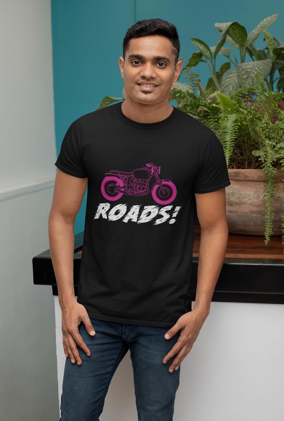 Motorbike Roads Men's Cotton T-Shirt