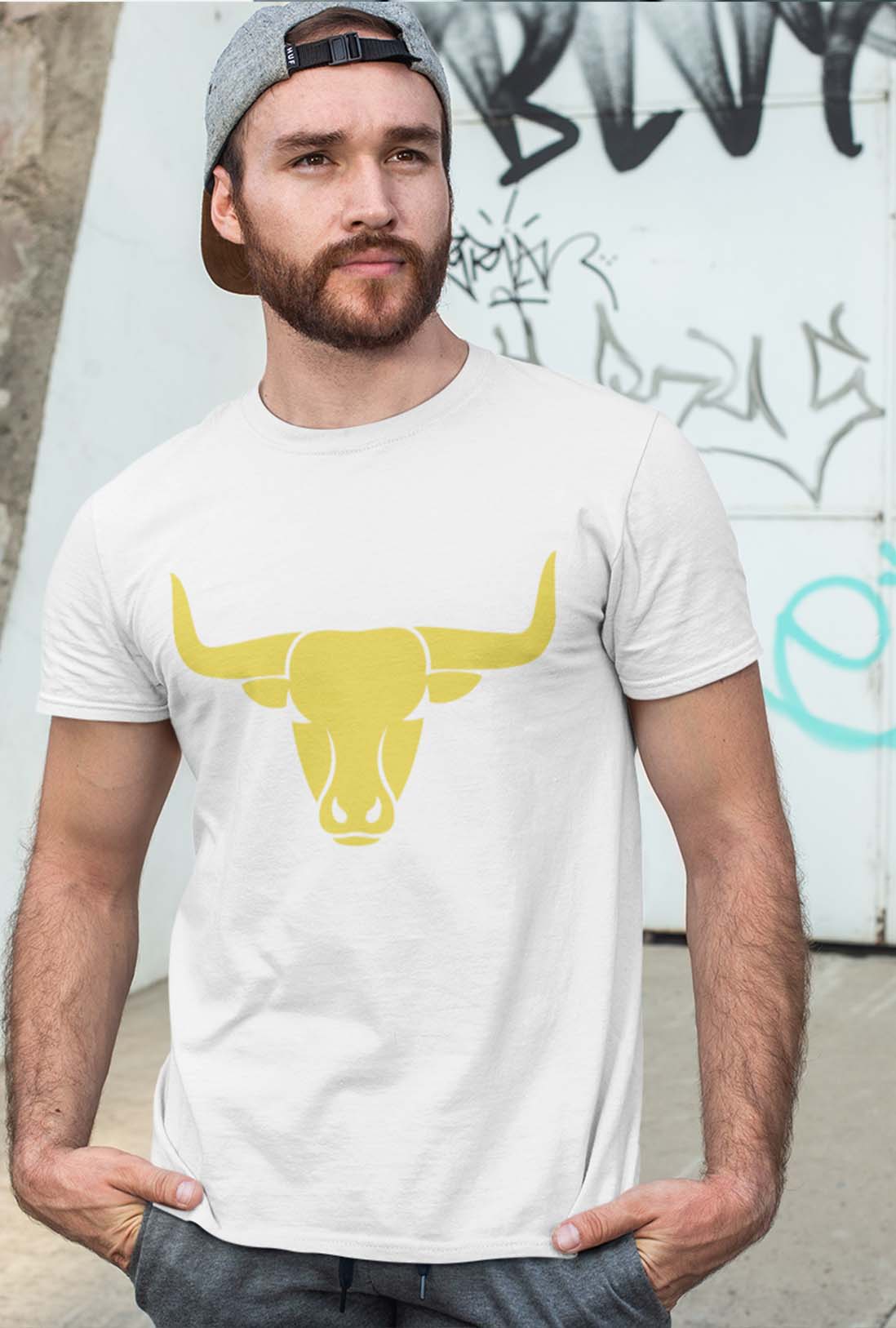 Bull Face Men's Cotton T-Shirt