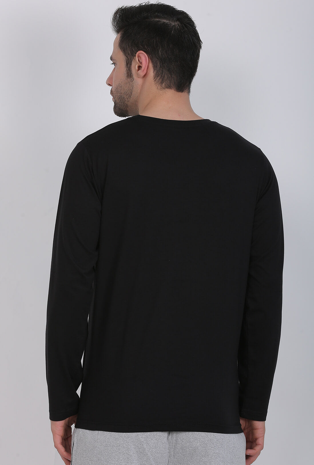 Men's Black Full Sleeve Cotton T-Shirts