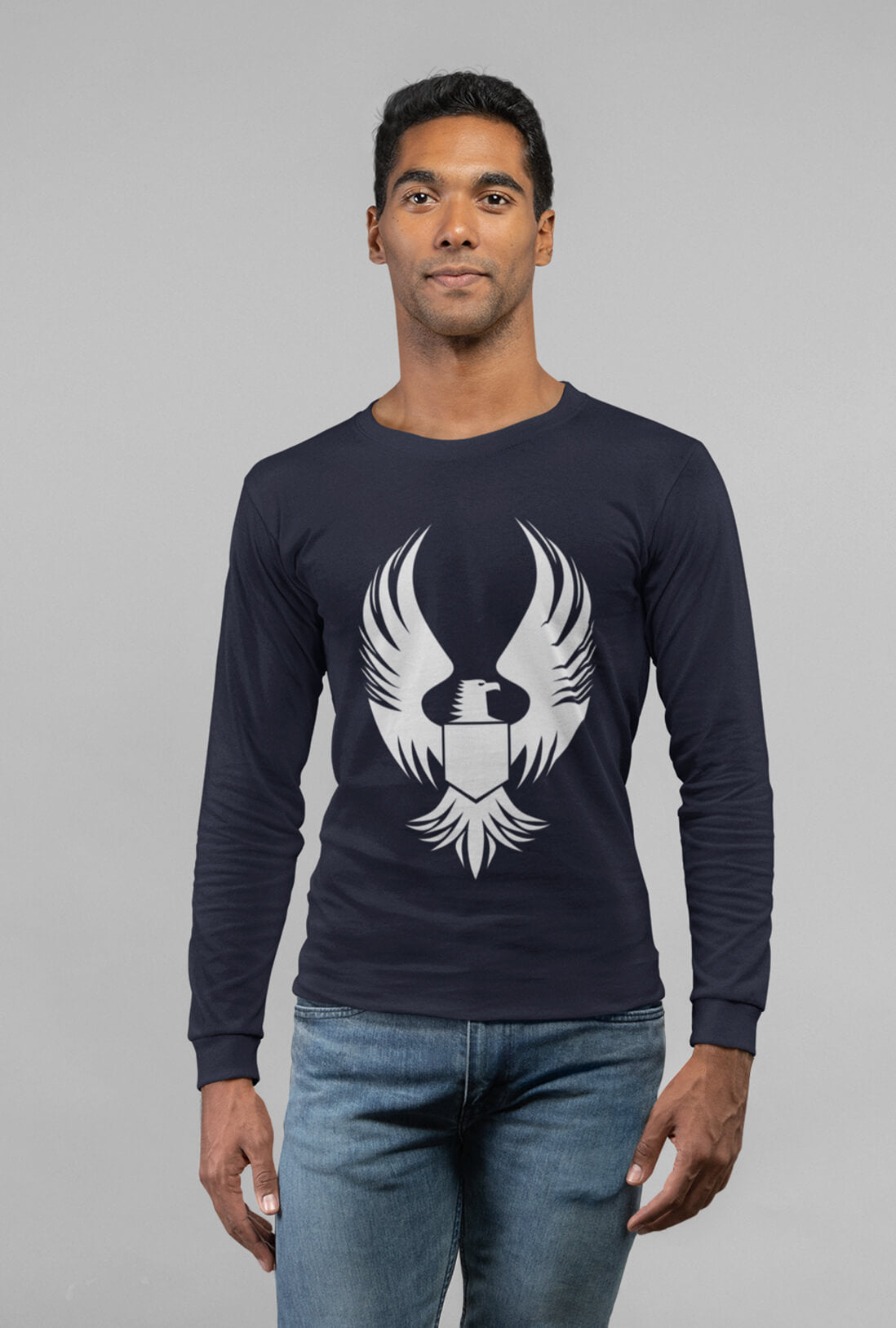 Flying Eagle Men's Full Sleeve Cotton T-Shirt