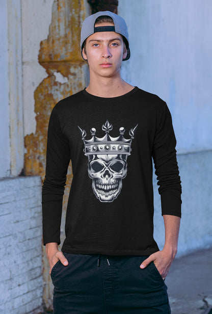 Skull Wear Crown Men's Full Sleeve Cotton T-Shirt