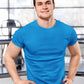 Men's Plain Electric Blue Cotton T-Shirt