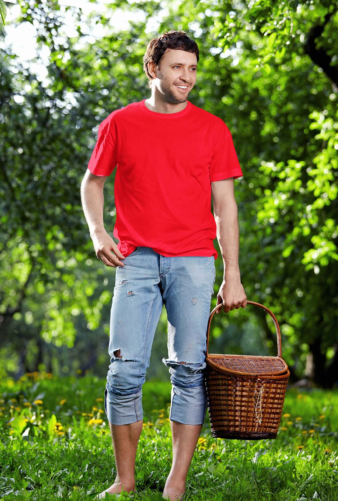 Men's Plain Scarlet Red Cotton T-Shirt