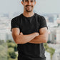 Men's Plain Black Cotton T-Shirt