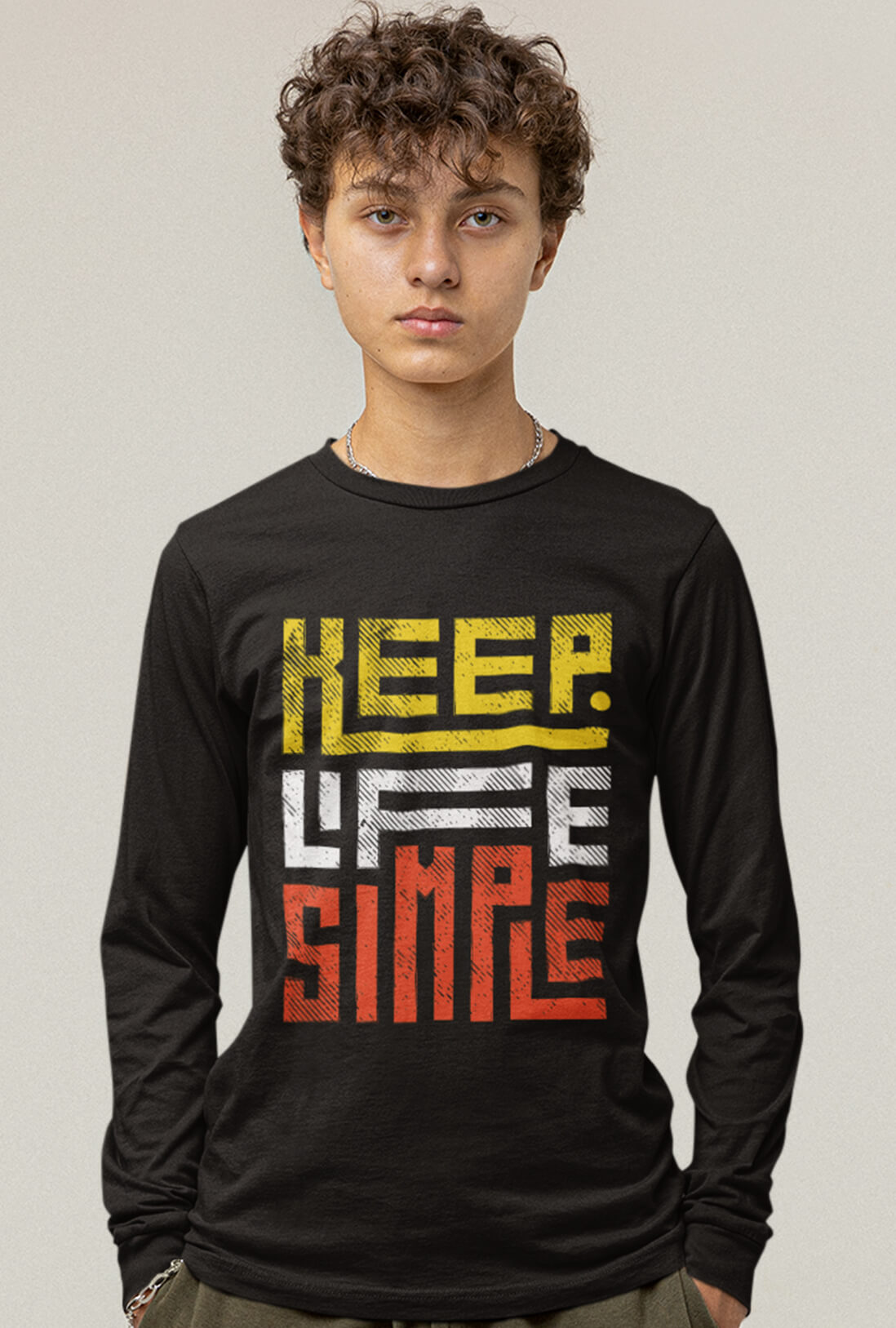 Keep Life Simple Men's Full Sleeve Cotton T-Shirt