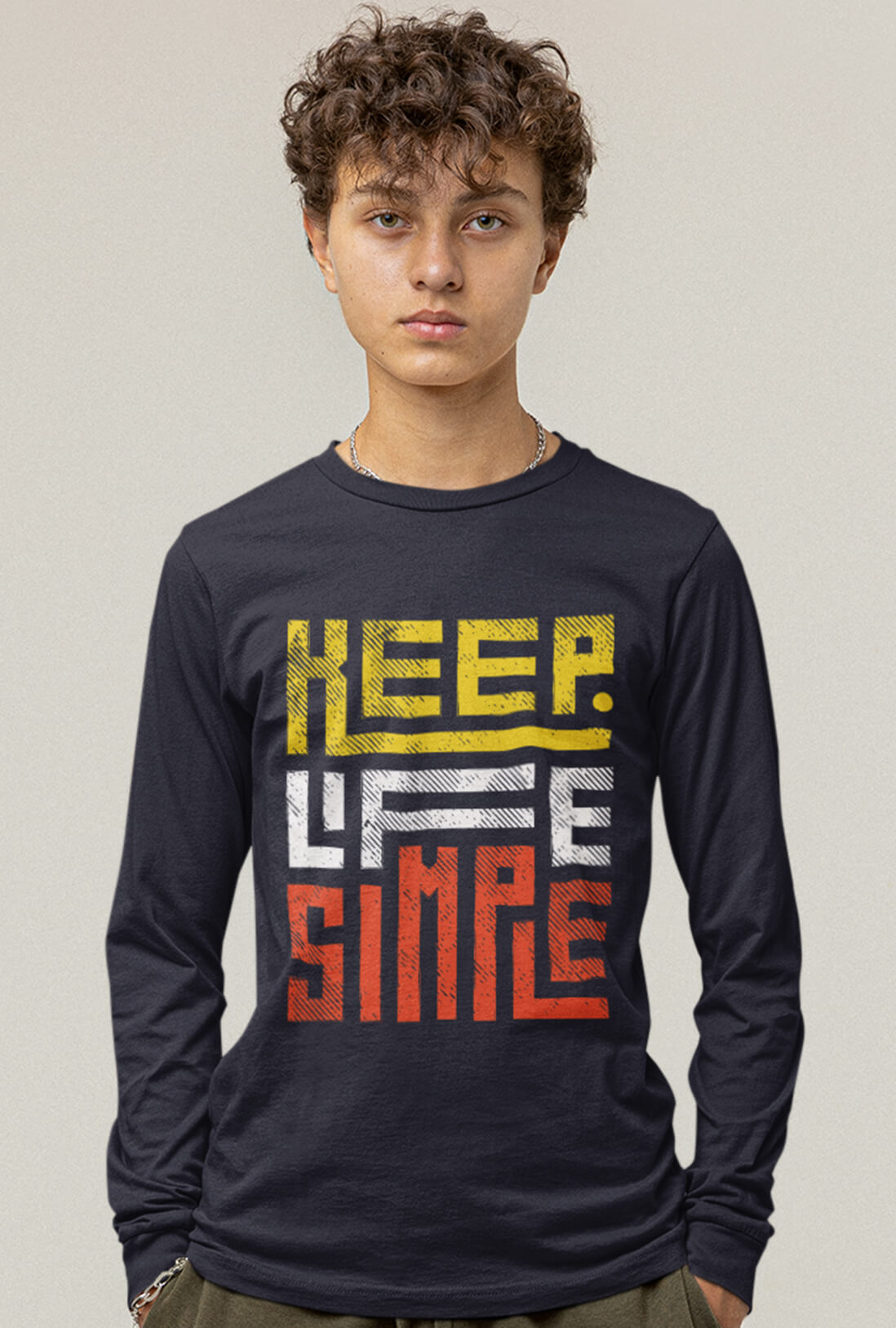 Keep Life Simple Men's Full Sleeve Cotton T-Shirt