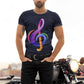 Colorful Music Sign Men's Cotton T-Shirt