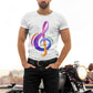Colorful Music Sign Men's Cotton T-Shirt