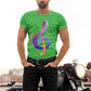 Colorful Music Sign Men's Cotton T-Shirt