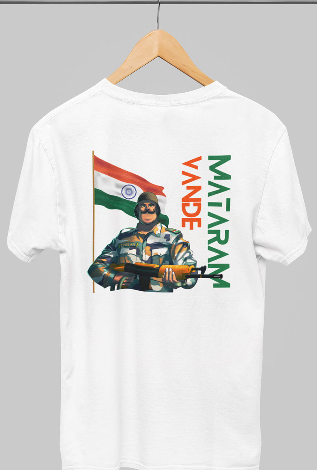 Vande Mataram Men's Back Print T-Shirt