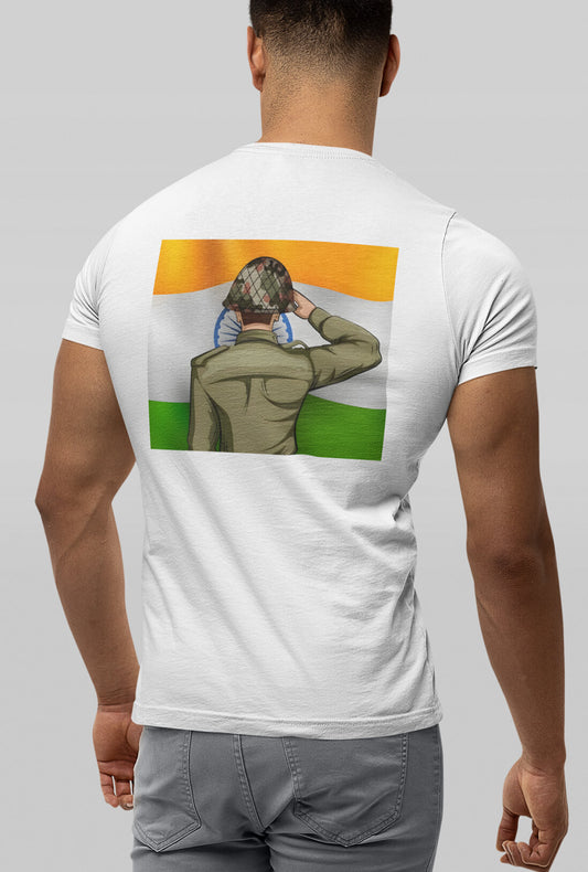 Indian Army Soldiers Men's Back Print T-Shirt