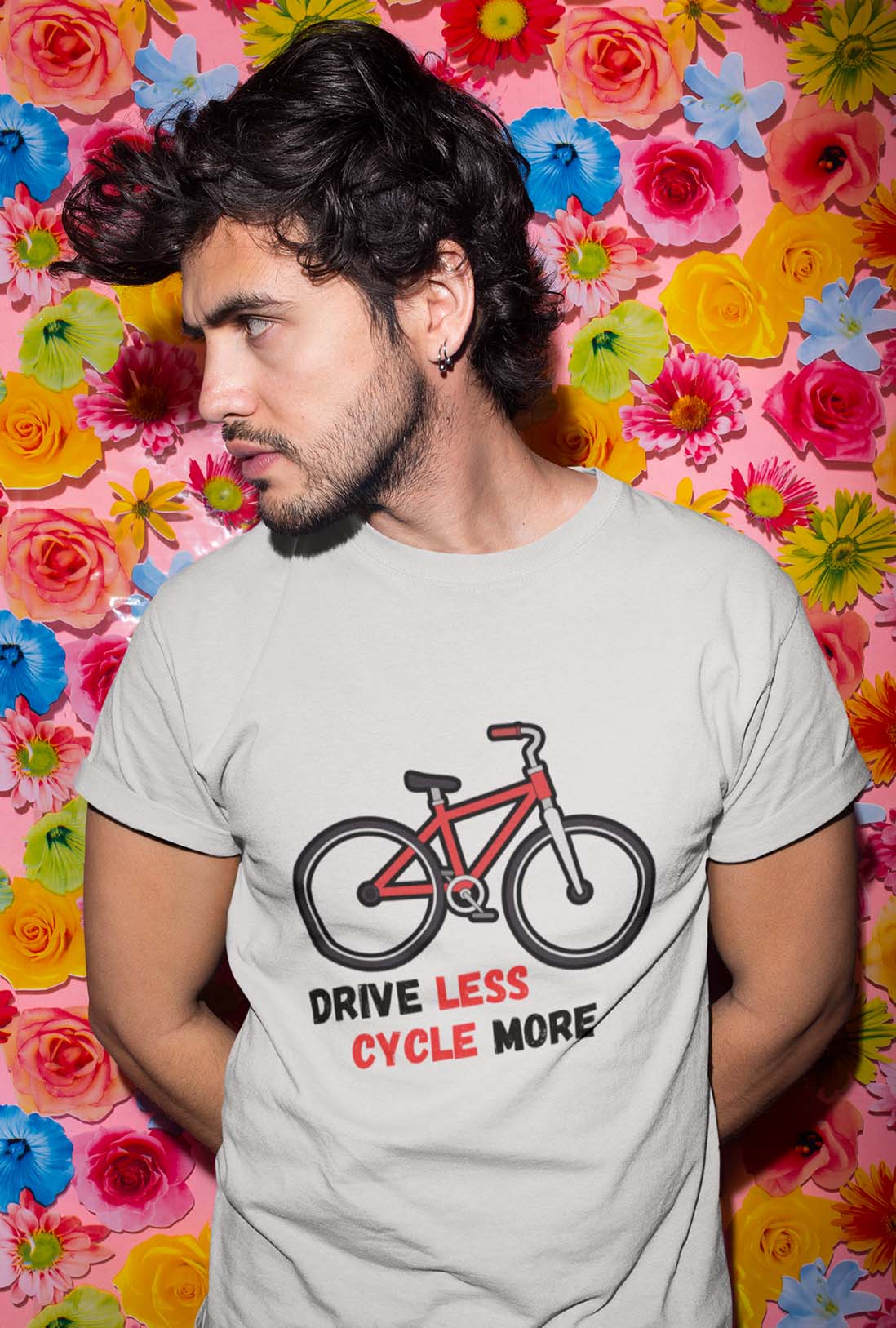 Drive Less Cycle More Men's Cotton T-Shirt