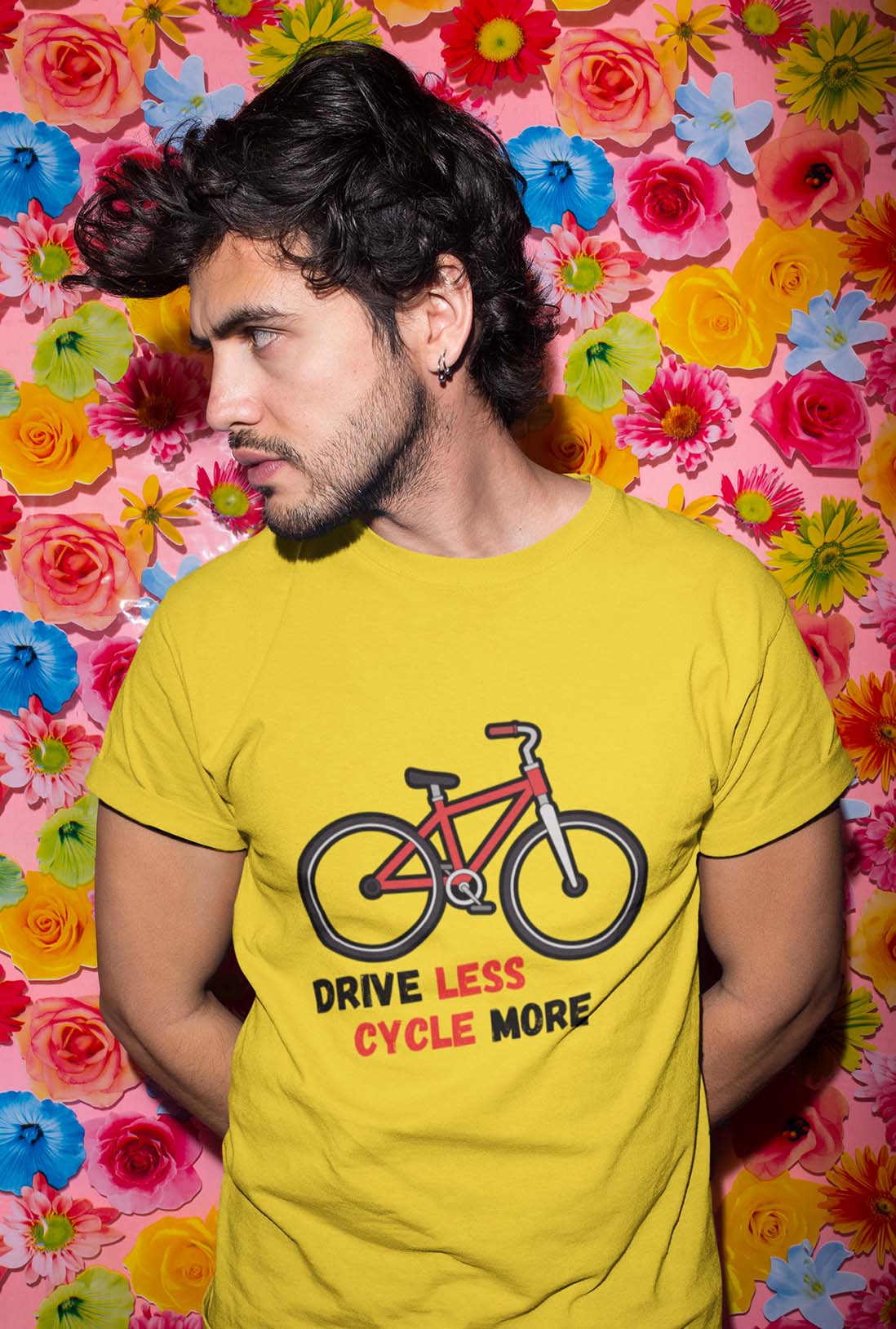 Drive Less Cycle More Men's Cotton T-Shirt