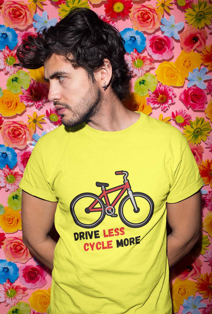 Drive Less Cycle More Men's Cotton T-Shirt